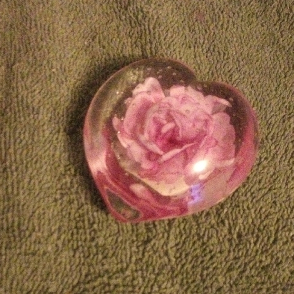 Pink Heart-Shaped Paperweight